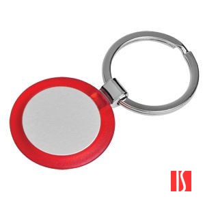 Брелок "Круг" красный; 3,5х3,5х0,5 см; металл, пластик; лазерная гравировка