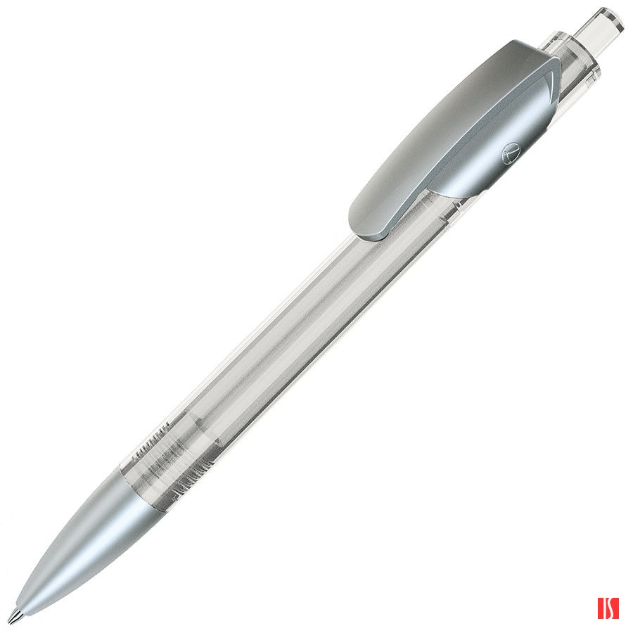 TRIS LX SAT, ручка шариковая, прозрачный белый/серебристый, пластик