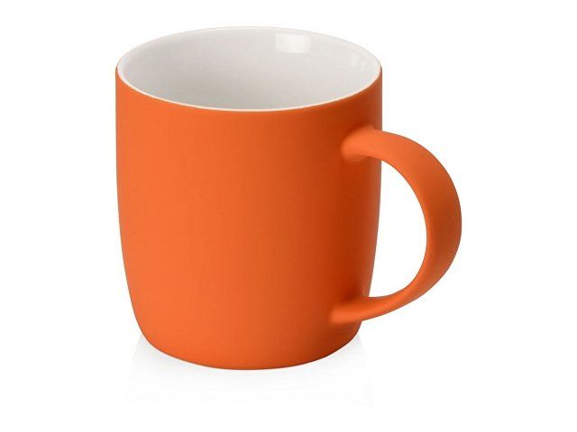 Кружка с покрытием soft-touch "Dalgona", оранжевый