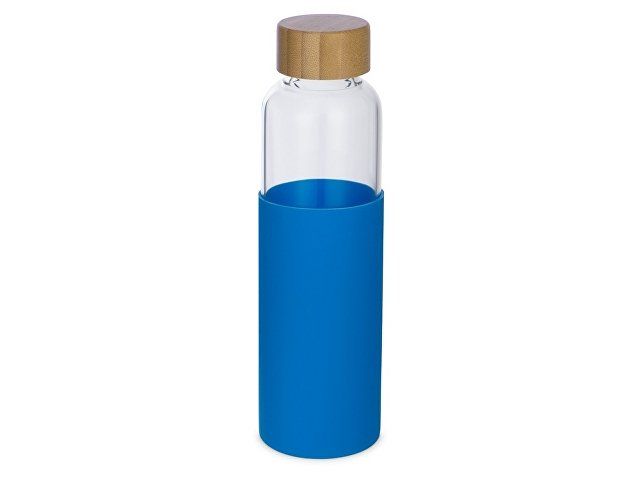 Бутылка для воды стеклянная "Refine", в чехле, 550 мл, голубой