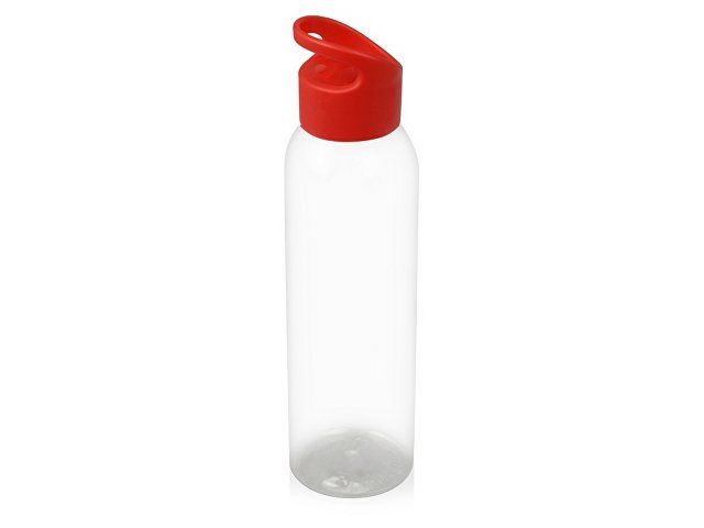Бутылка для воды "Plain 2" 630 мл, прозрачный/красный