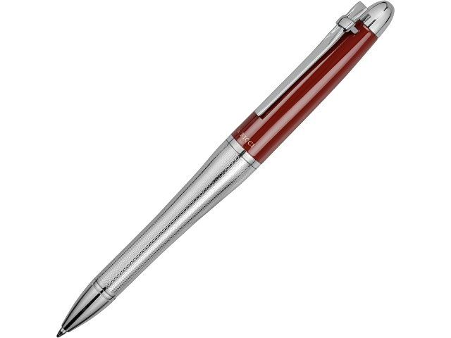 Ручка шариковая Nina Ricci модель «Sibyllin» в футляре, серебристый/красный