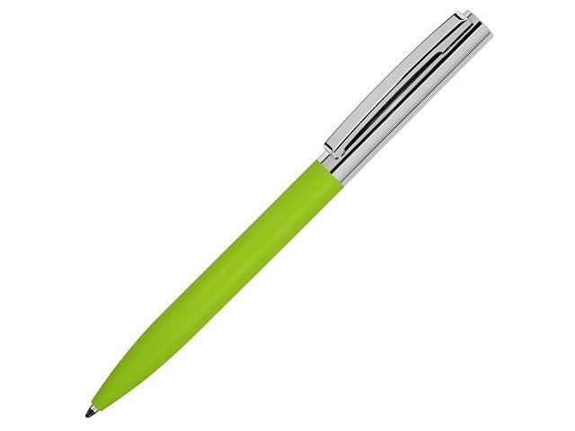 Ручка металлическая soft-touch шариковая «Tally» с зеркальным слоем, серебристый/зеленый