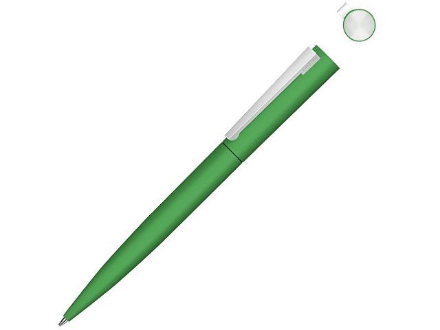 Металлическая шариковая ручка soft touch "Brush gum", зеленый