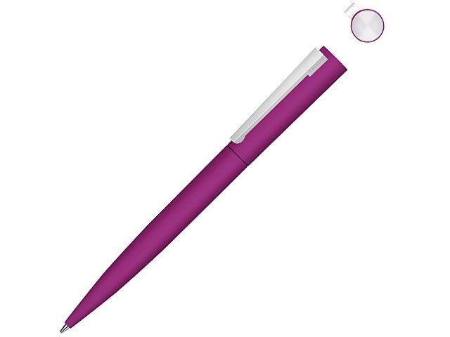 Металлическая шариковая ручка soft touch "Brush gum", розовый