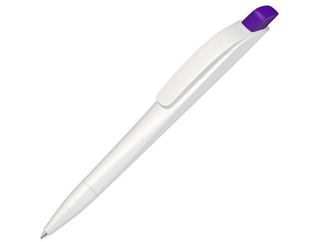 Ручка шариковая пластиковая "Stream", белый/фиолетовый