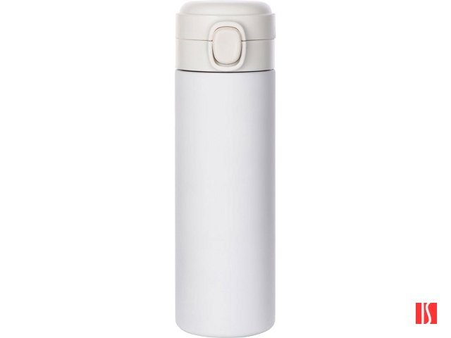 Вакуумная термокружка Waterline c кнопкой «Guard», 400 мл, тубус, белый, изображение 3