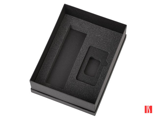 Подарочный набор с термосом и повербанком С2, черный, изображение 3