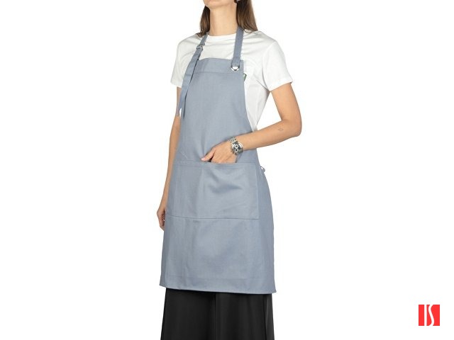 Хлопковый фартук Delight с карманом и регулируемыми завязками, антрацит, изображение 3