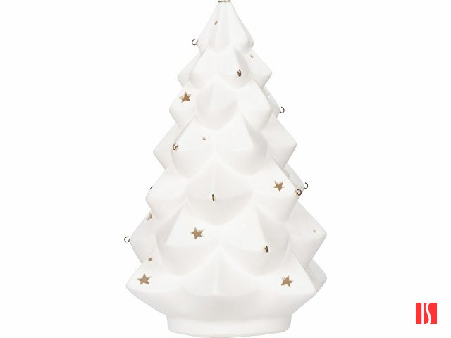 Подсвечник Новогодняя Ель (бисквит) с росписью игрушек золотом, изображение 5