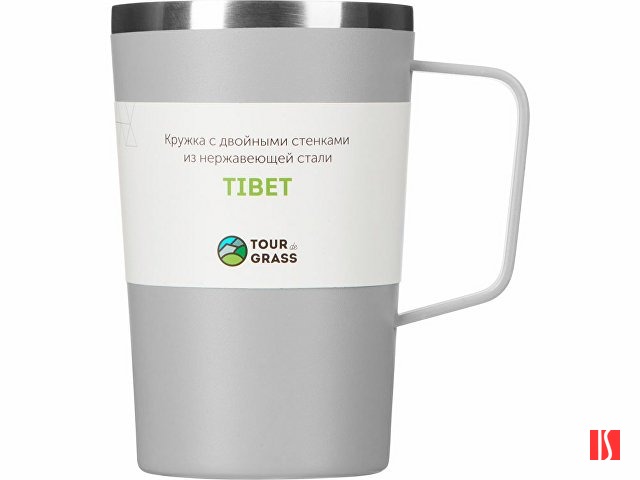 Стальная кружка с двойными стенками и порошковым покрытием "Tibet", серый, изображение 4