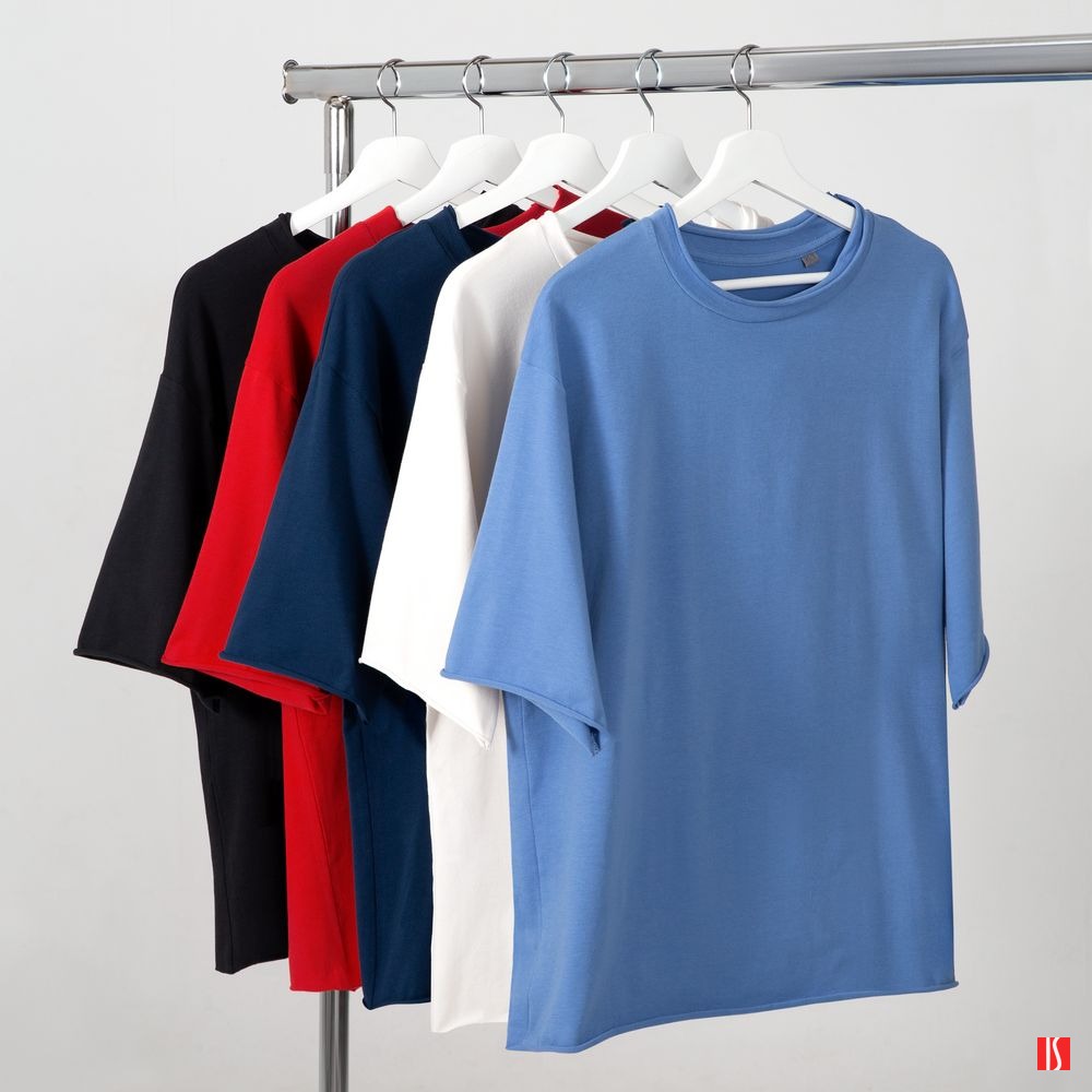 Футболка оверсайз Vozduh 2.0, темно-синяя, изображение 3