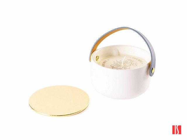 Свеча Valerie Concept с крышкой CNDL 5 BLU, белый/голубой