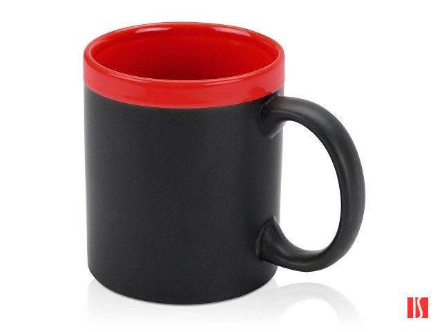 Кружка с покрытием для рисования мелом «Да Винчи», черный/красный