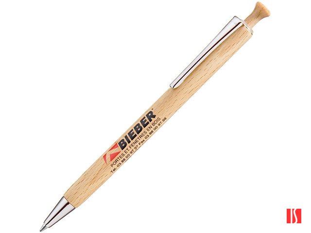 Ручка шариковая деревянная "FOREST", черный, 1 мм, светло-коричневый