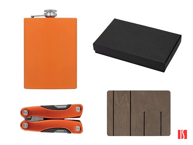 Купить Набор с мультитулом и фляжкой "Путешественник 2.0.", оранжевый Набор с мультитулом и фляжкой "Путешественник 2.0.", оранжевый