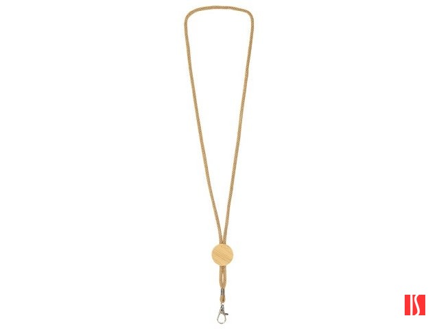 Ланъярд из бумаги с бамбуковой плашкой "Franklinia", натуральный