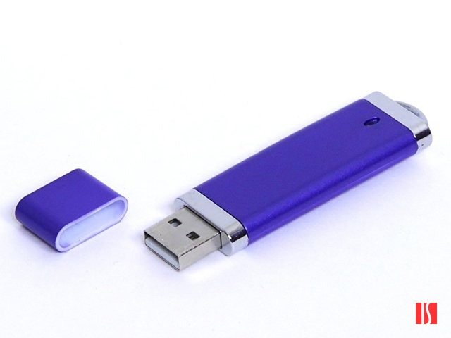 USB-флешка промо на 64 Гб прямоугольной классической формы, синий