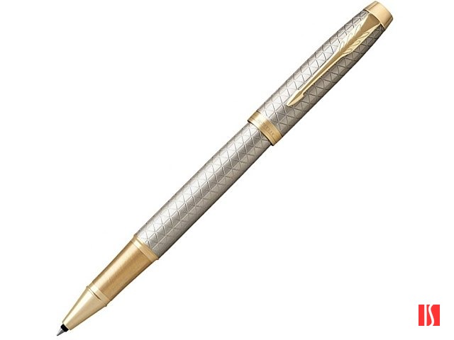 Ручка роллер Parker IM Premium Warm Silver (grey)  GT, стержень: F, цвет чернил: black, в подарочной упаковке.