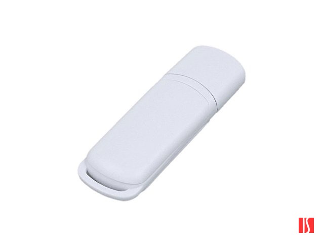 Флешка промо прямоугольной классической формы с цветными вставками, 32 Гб, белый