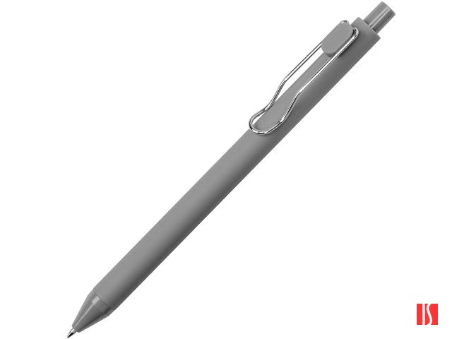 Ручка пластиковая шариковая "Clip", софт-тач, серый