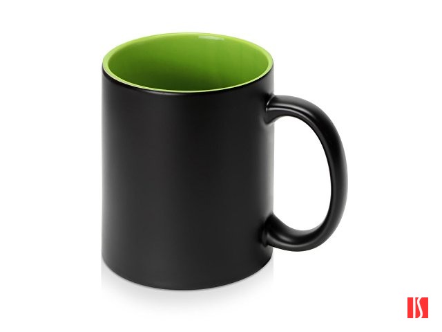 Кружка-хамелеон Surprise матовая, черный/зеленое яблоко