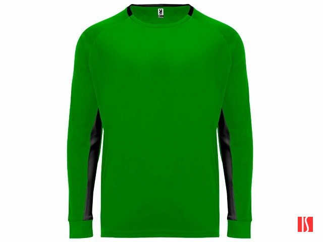 Футболка "Porto " мужская с длинным рукавом, папоротниковый/черный