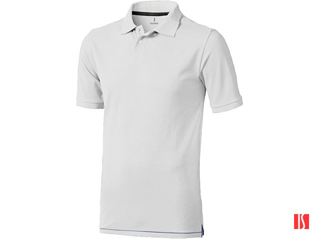 Calgary мужская футболка-поло с коротким рукавом, белый/темно-синий