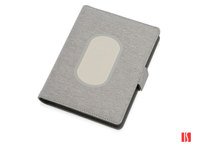 Органайзер с беспроводной зарядкой 5000 mAh "Powernote", светло-серый (P)