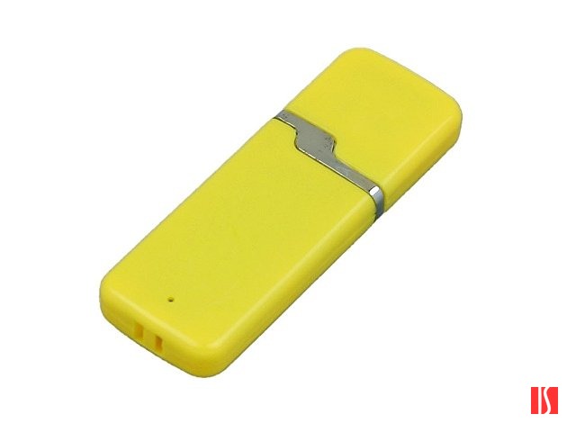 Флешка промо прямоугольной формы c оригинальным колпачком, 32 Гб, желтый