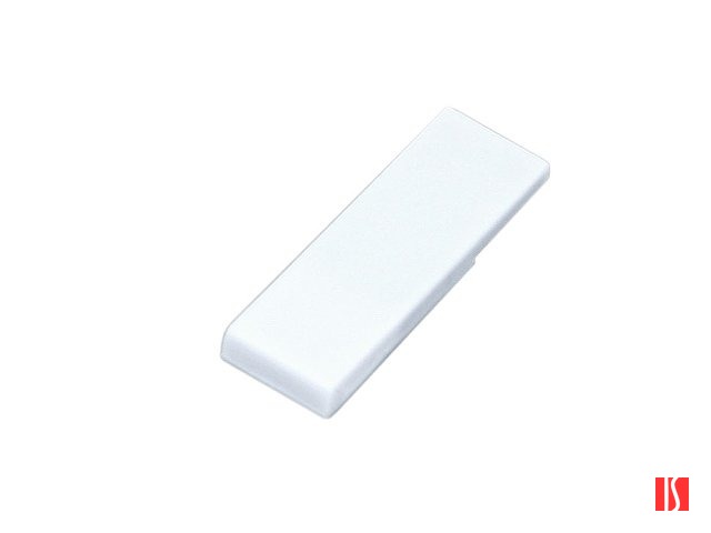 Флешка промо в виде скрепки, 64 Гб, белый