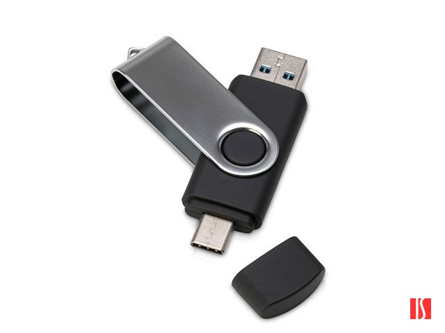 USB3.0/USB Type-C флешка на 32 Гб «Квебек C», черный