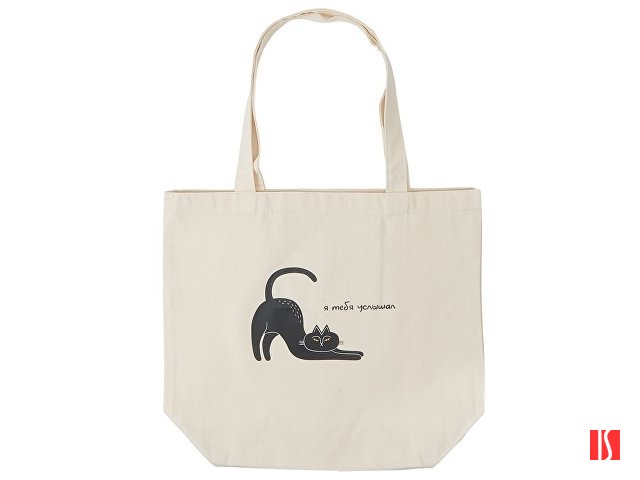 Сумка с широким дном и боками, натуральный (термотрансфер)