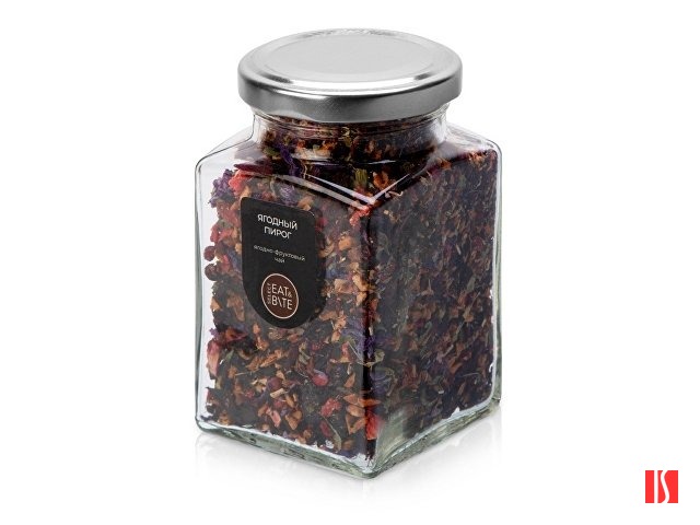 Чай ягодно-травяной, серия "Bouquet", ягодный пирог, стеклянная банка