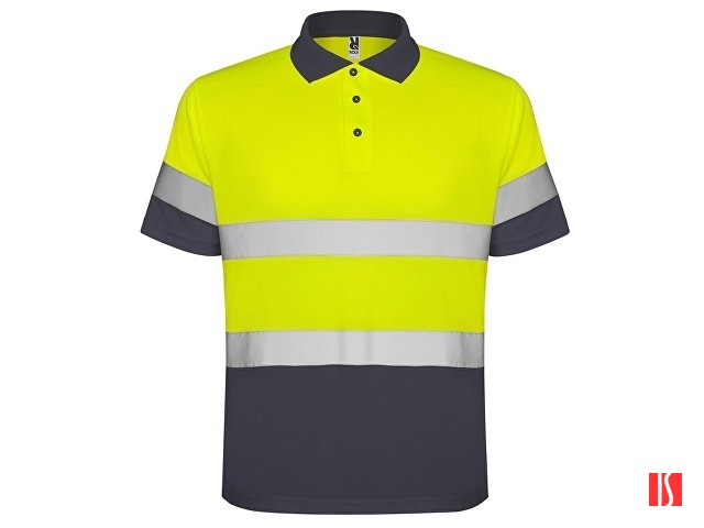 Поло "Polaris" мужское, свинцовый/неоновый желтый