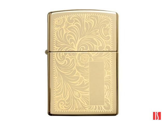 Зажигалка ZIPPO Venetian с покрытием High Polish Brass, латунь/сталь, золотистая, 38x13x57 мм