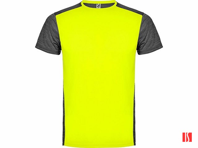 Спортивная футболка "Zolder" мужская, неоновый желтый/черный меланж