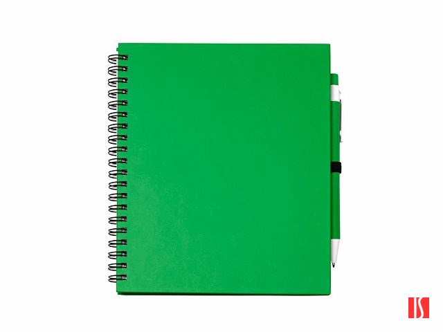 Блокнот LEYNAX с ручкой из переработанного картона, папоротник