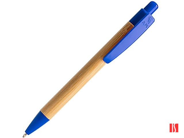 Ручка шариковая GILDON, бамбук, натуральный/королевский синий