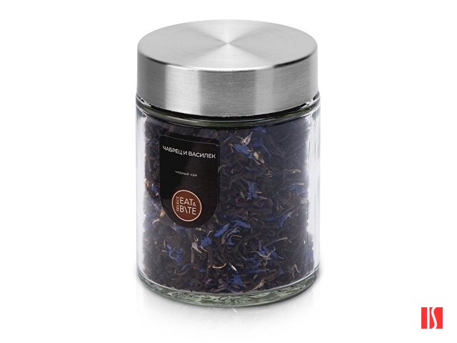 Чай черный, серия "Essence", с чабрецом и лепестками василька, стеклянная банка