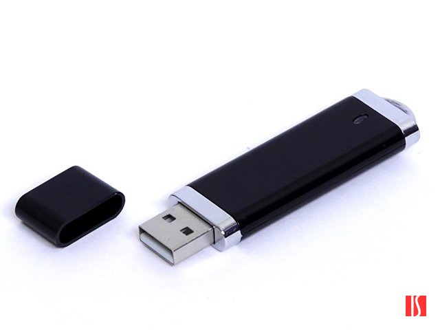 USB-флешка промо на 128 Гб прямоугольной классической формы, черный