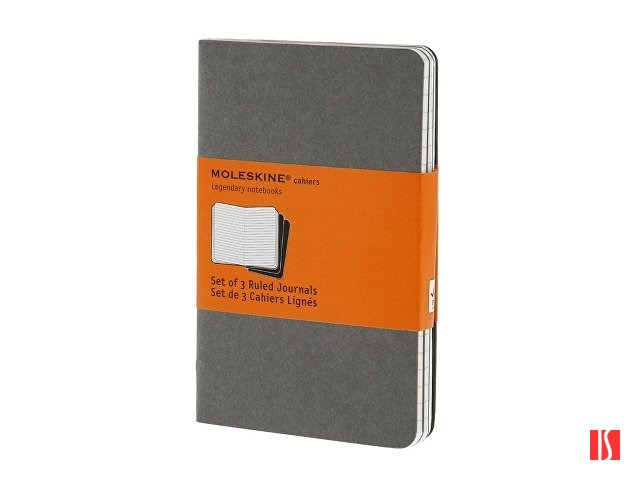 Записная книжка Moleskine Cahier (в линейку, 3 шт.), Pocket (9х14см), серый