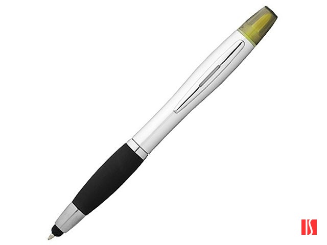 Ручка-стилус "Nash" с маркером, черный/серебристый