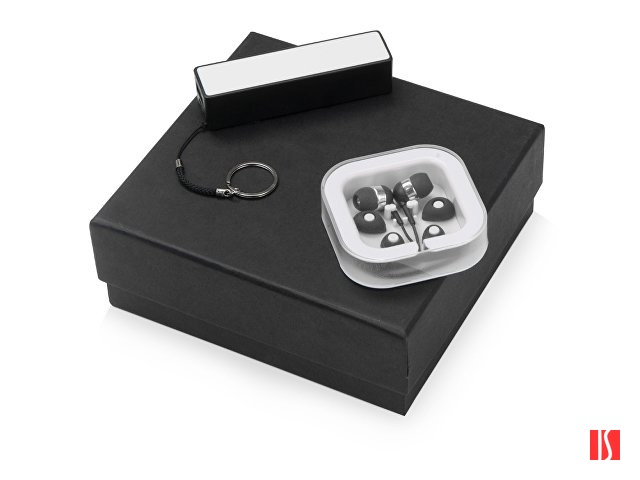 Подарочный набор Non-stop music с наушниками и зарядным устройством, черный