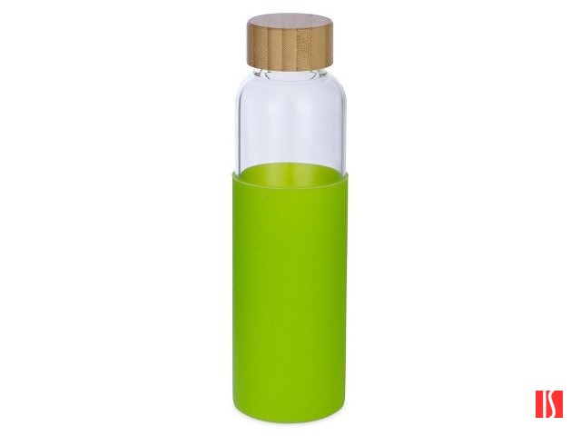 Бутылка для воды стеклянная "Refine", в чехле, 550 мл, зеленое яблоко