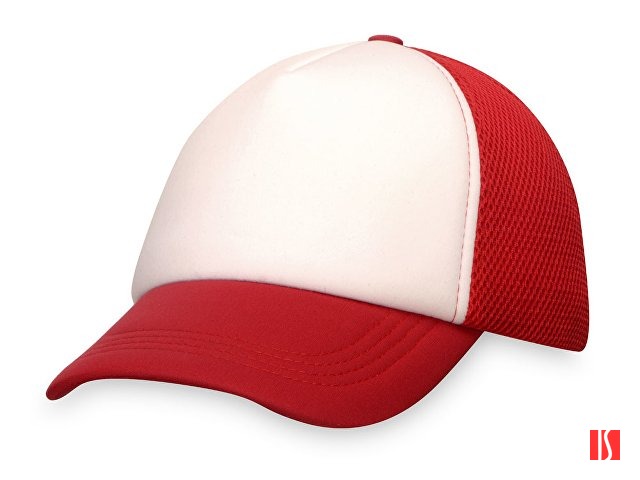 Бейсболка с сеткой Newport, белый/красный