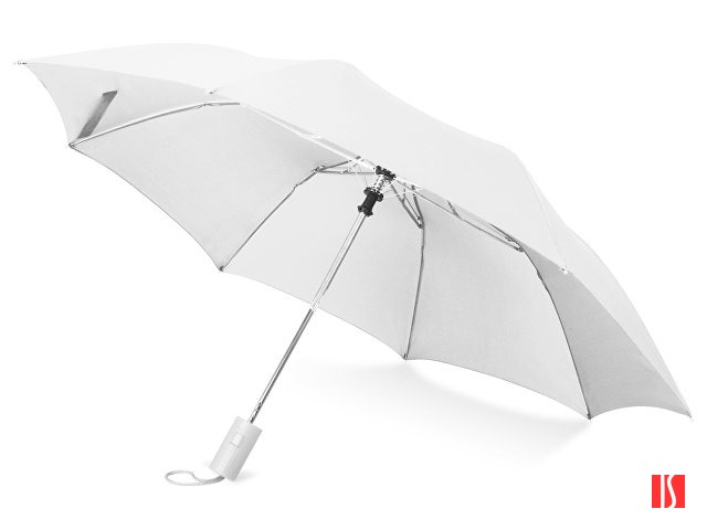 Зонт складной "Tulsa", полуавтоматический, 2 сложения, с чехлом, белый