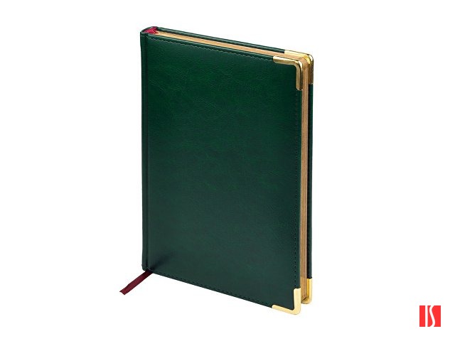 Ежедневник недатированный А5 "Sidney Nebraska", зеленый (золотой обрез, золотые уголки)