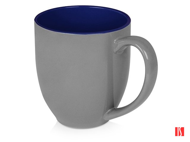 Кружка керамическая «Gracy» 450мл, серый/темно-синий