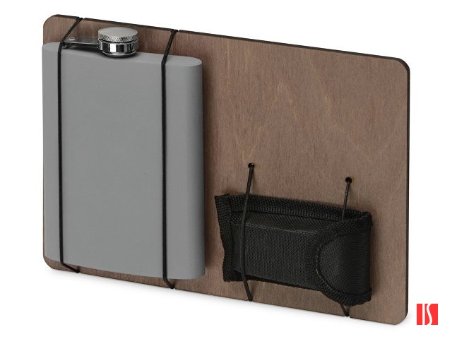 Подарочный набор "Путешественник" с флягой и мультитулом, светло-серый